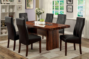 Furniture of America - Bonneville - Dining Table - Brown Cherry / Black - 5th Avenue Furniture