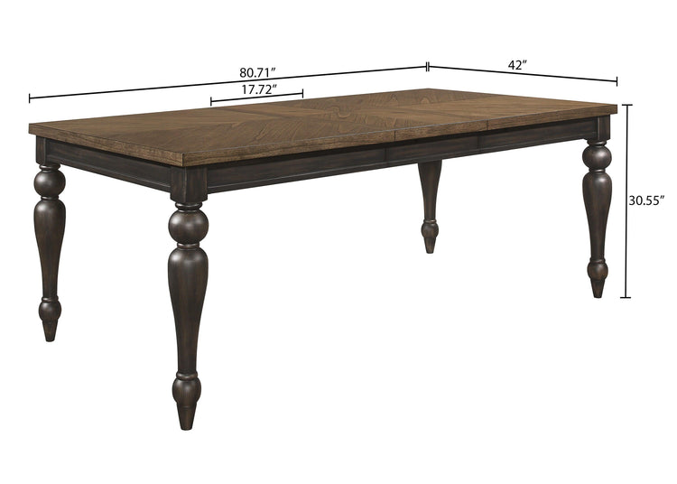 Crown Mark - Hilara - Dining Table (18 Leaf) - Brown - 5th Avenue Furniture