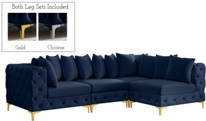 Meridian Furniture - Tremblay - Modular Sectional 4 Piece - Navy - 5th Avenue Furniture