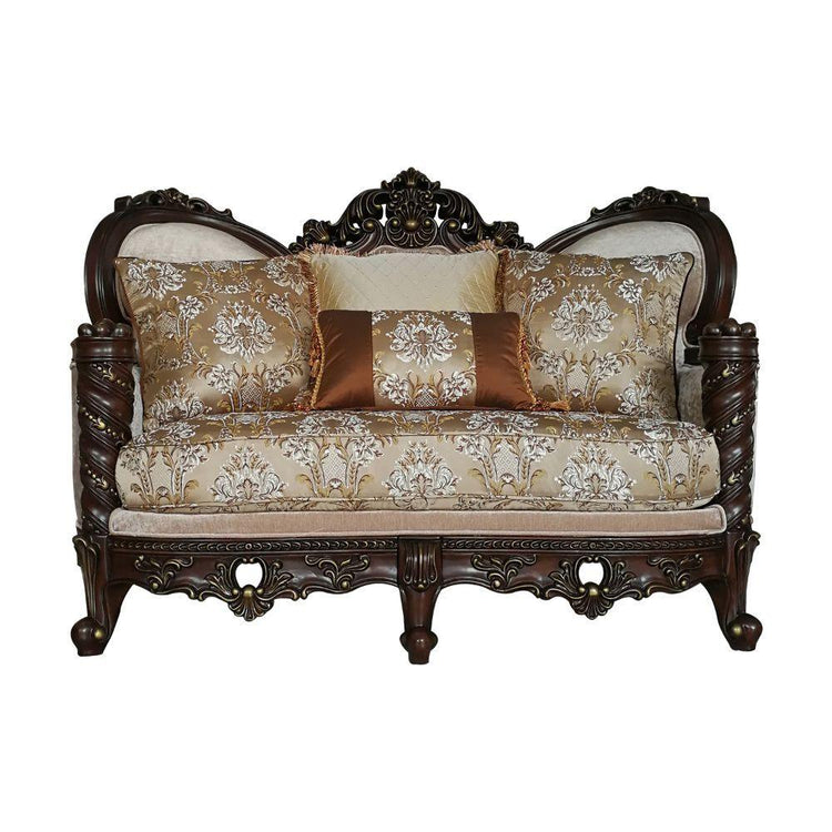 ACME - Devayne - Loveseat - Fabric & Dark Walnut - 5th Avenue Furniture