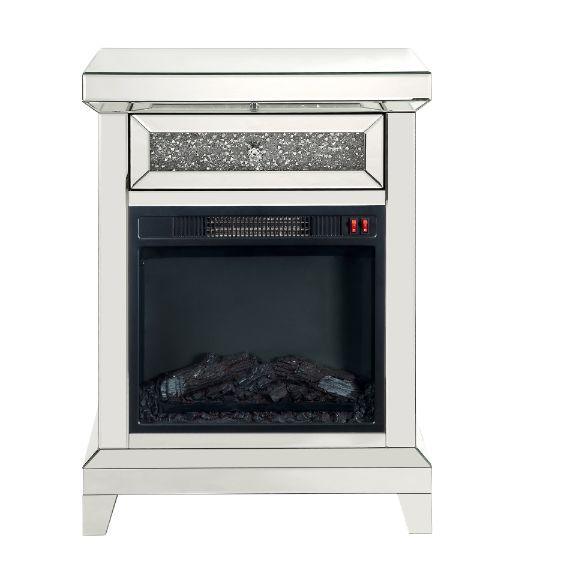 ACME - Noralie - Fireplace - Pearl Silver - 35" - 5th Avenue Furniture