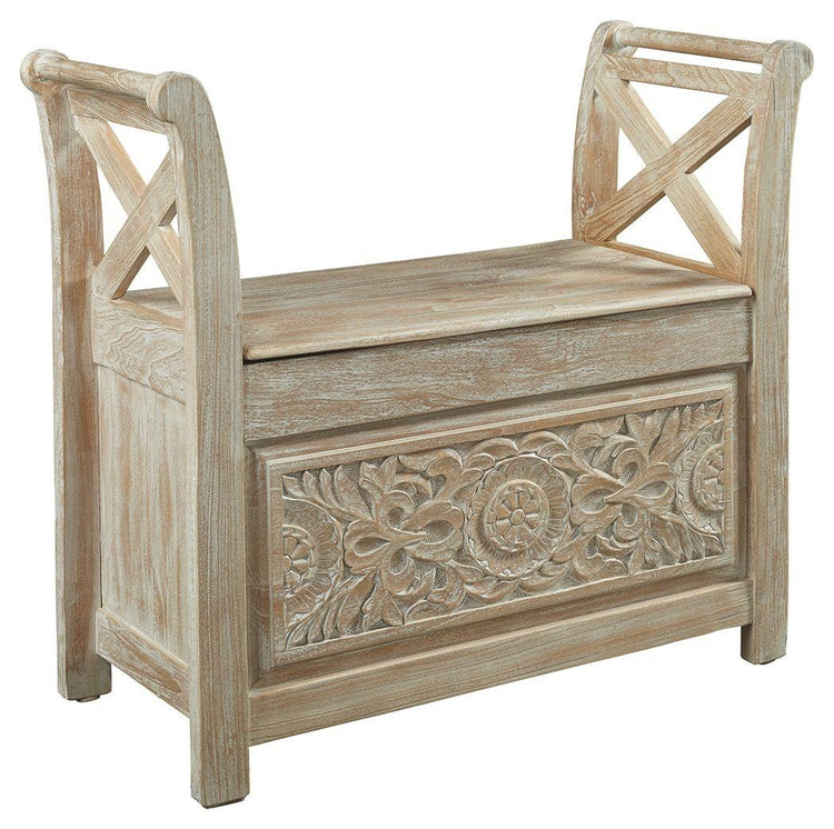 Ashley Furniture - Fossil - Whitewash - Accent Bench - 5th Avenue Furniture