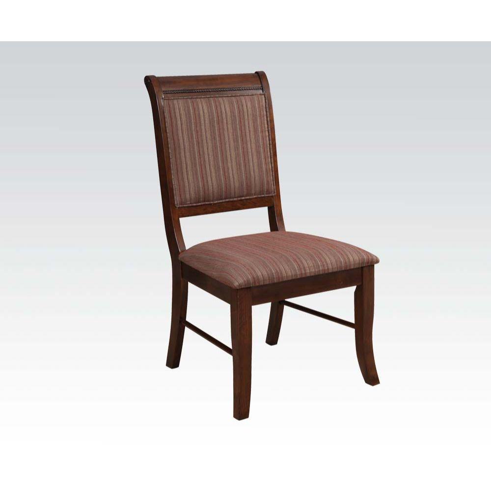 ACME - Mahavira - Side Chair (Set of 2) - Fabric & Espresso - 5th Avenue Furniture