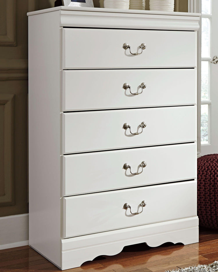 Ashley Furniture - Anarasia - White - Five Drawer Chest - 5th Avenue Furniture