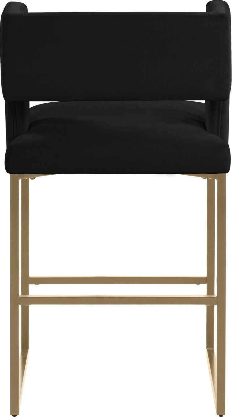 Meridian Furniture - Caleb - Counter Stool with Gold Legs (Set of 2) - 5th Avenue Furniture