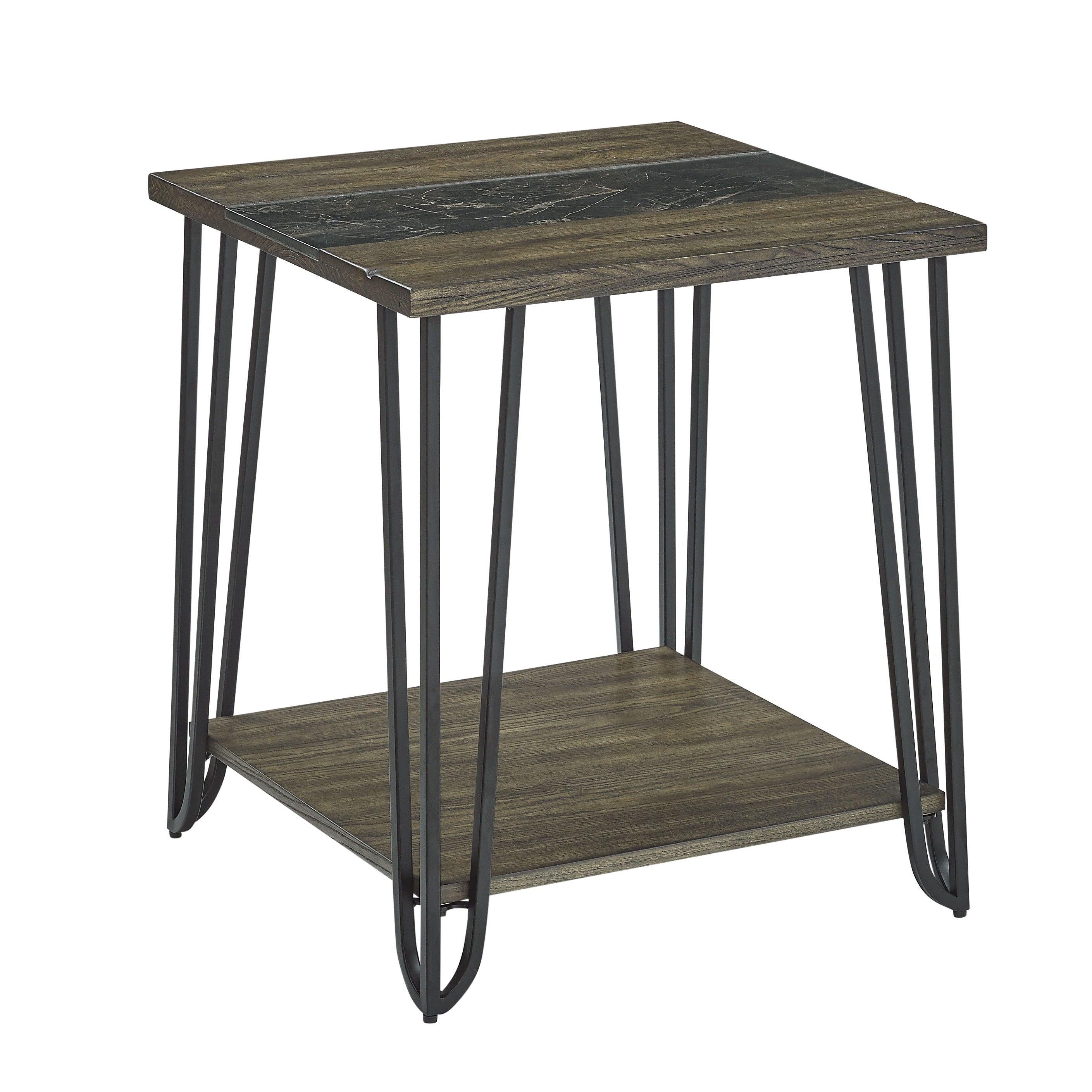 Steve Silver Furniture - Harper - End Table With Sintered Stone Inlay - Brown - 5th Avenue Furniture