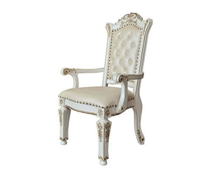 ACME - Vendom - Dining Chair (Set of 2) - PU & Antique Pearl Finish - 5th Avenue Furniture