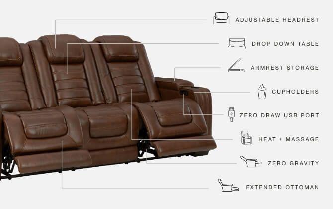 Signature Design by Ashley® - Backtrack - Chocolate - 2 Pc. - Power Reclining Sofa, Loveseat - 5th Avenue Furniture