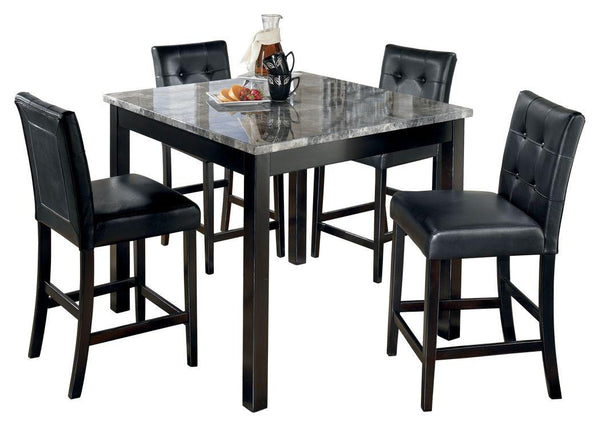 Ashley Furniture - Maysville - Black - Square Counter Tbl Set (Set of 5) - 5th Avenue Furniture