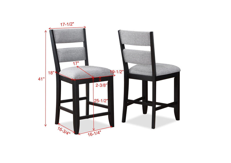Crown Mark - Frey - Counter Height Chair (Set of 2) - Black - 5th Avenue Furniture