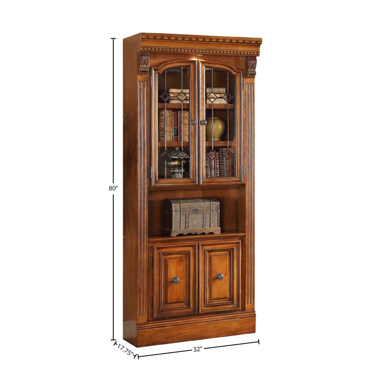 Parker House - Huntington - Glass Door Cabinet - Antique Vintage Pecan - 5th Avenue Furniture