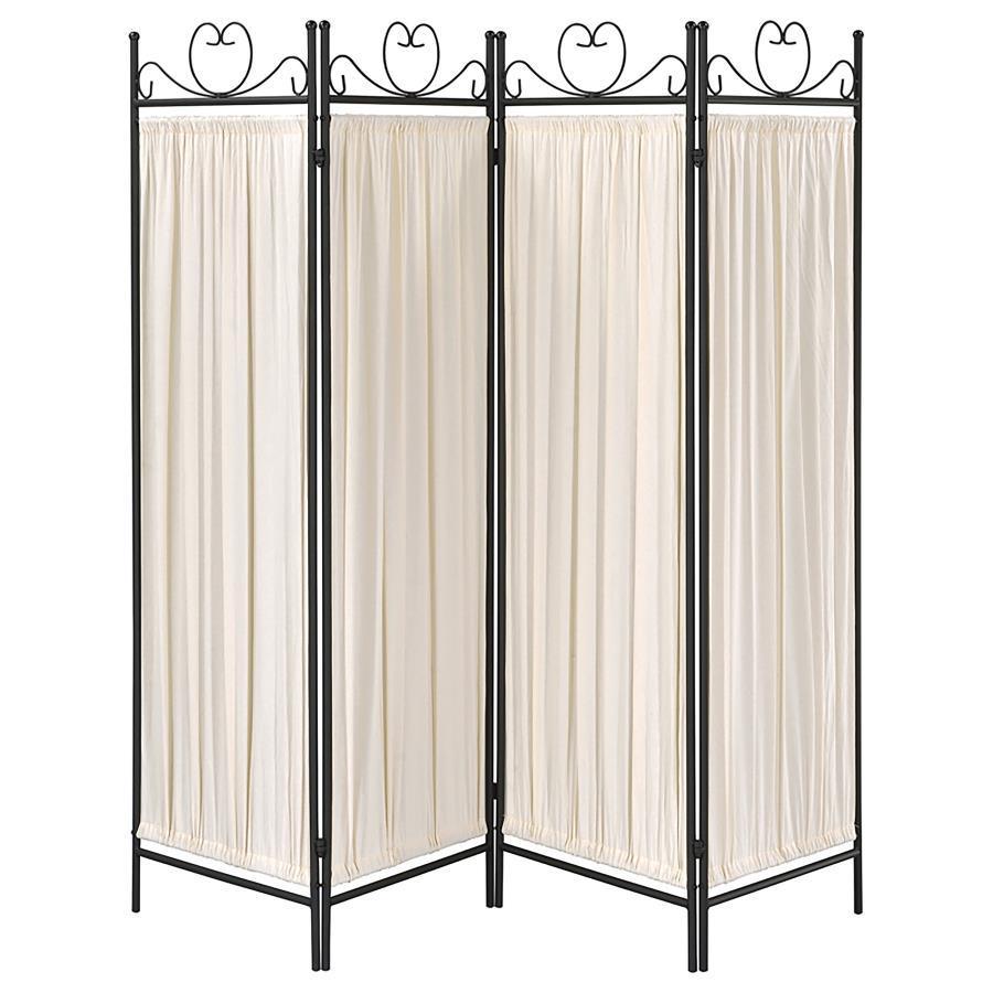 CoasterEveryday - Dove - 4-Panel Folding Screen - Beige And Black - 5th Avenue Furniture