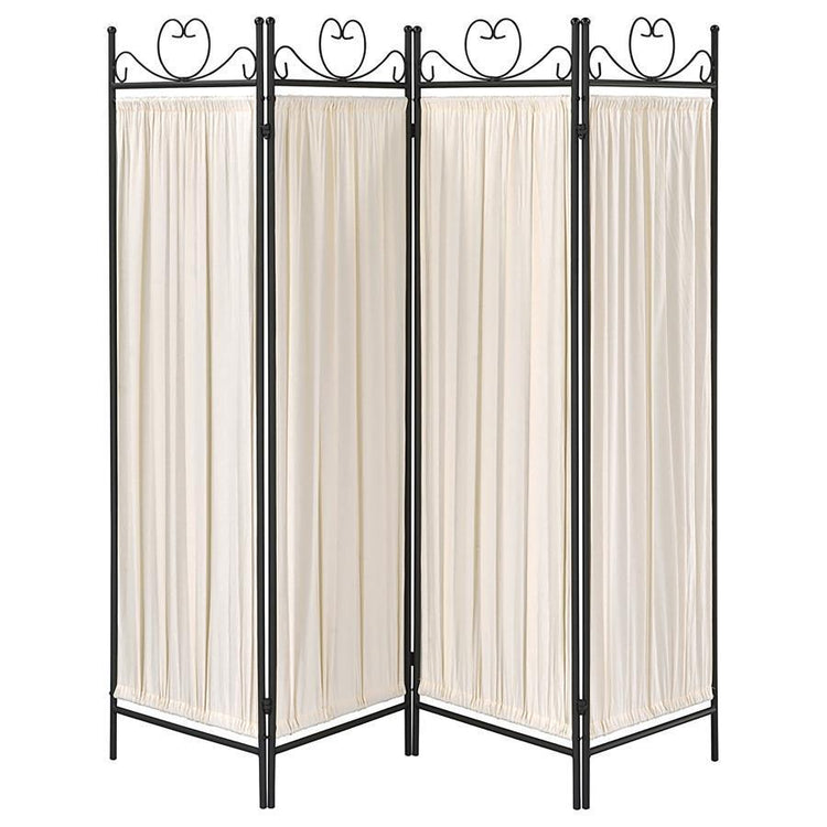 CoasterEveryday - Dove - 4-Panel Folding Screen - Beige And Black - 5th Avenue Furniture