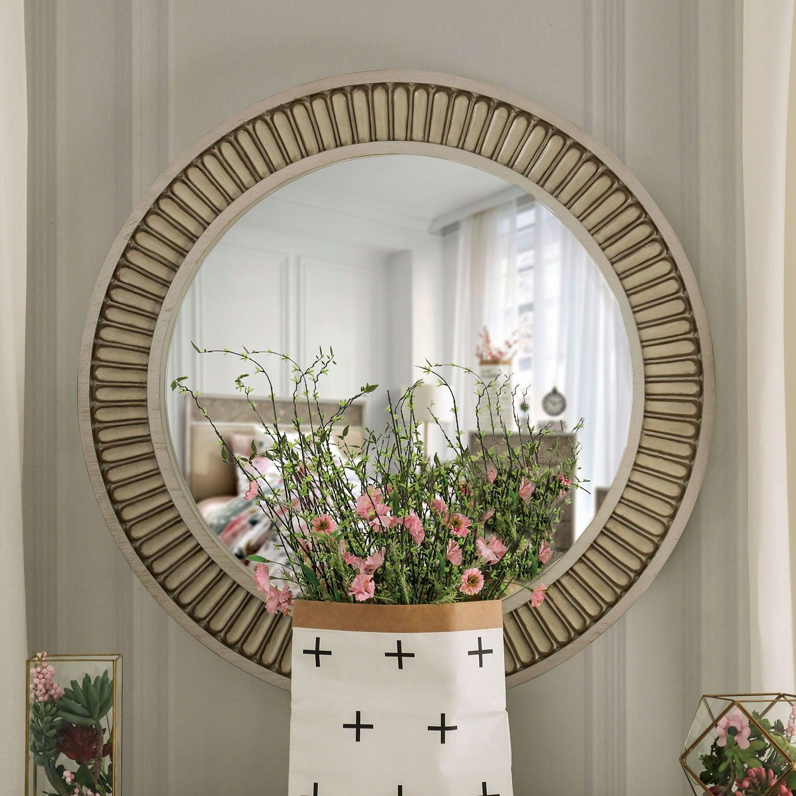 Furniture of America - Jakarta - Mirror - Antique White - 5th Avenue Furniture