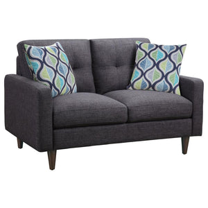 CoasterEveryday - Watsonville - Tufted Back Loveseat - Gray - 5th Avenue Furniture