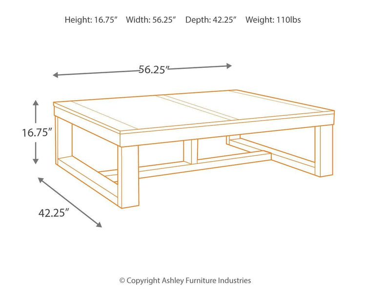 Ashley Furniture - Watson - Dark Brown - Rectangular Cocktail Table - 5th Avenue Furniture