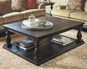 Ashley Furniture - Mallacar - Black - Rectangular Cocktail Table - 5th Avenue Furniture