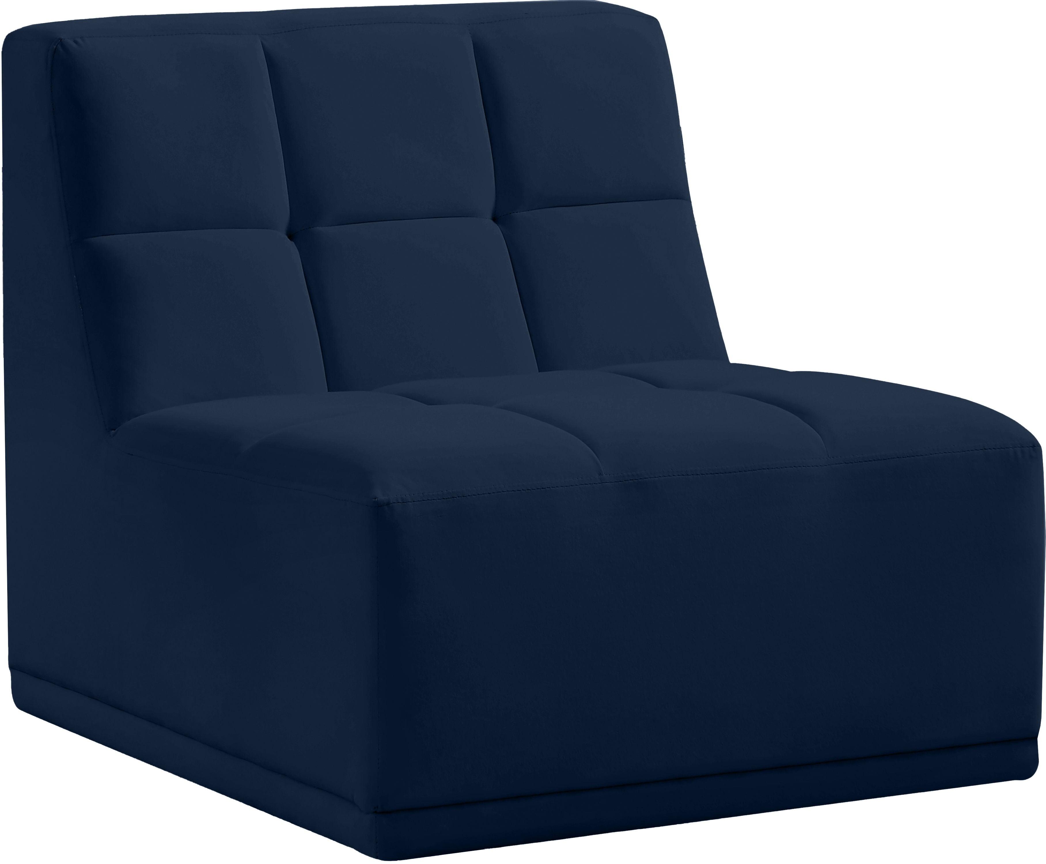 Meridian Furniture - Relax - Armless Chair - Navy - 5th Avenue Furniture