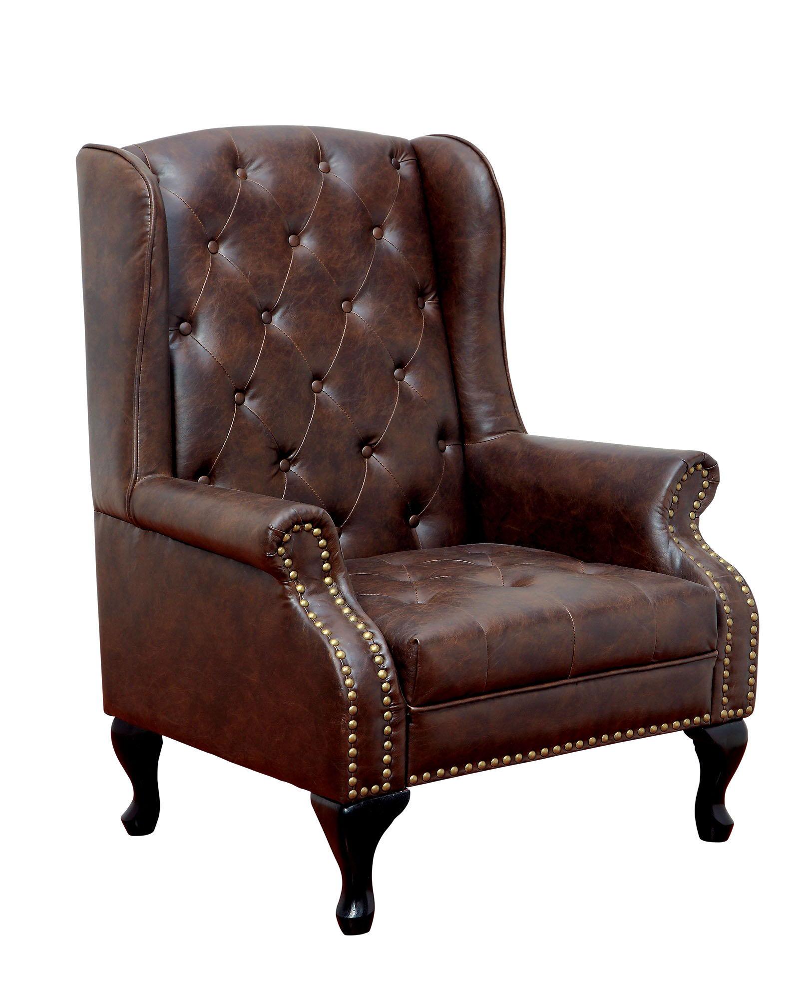 Furniture of America - Vaugh - Accent Chair - Rustic Brown - 5th Avenue Furniture