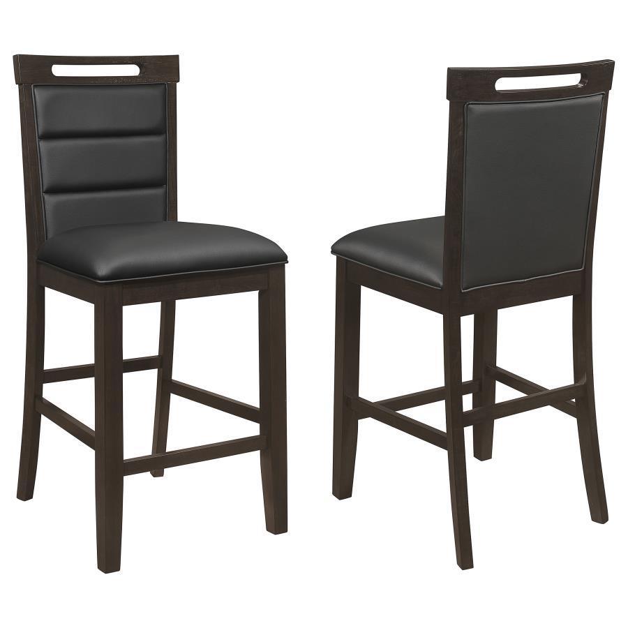 CoasterEssence - Prentiss - Upholstered Counter Height Chair (Set of 2) - Black And Cappuccino - 5th Avenue Furniture