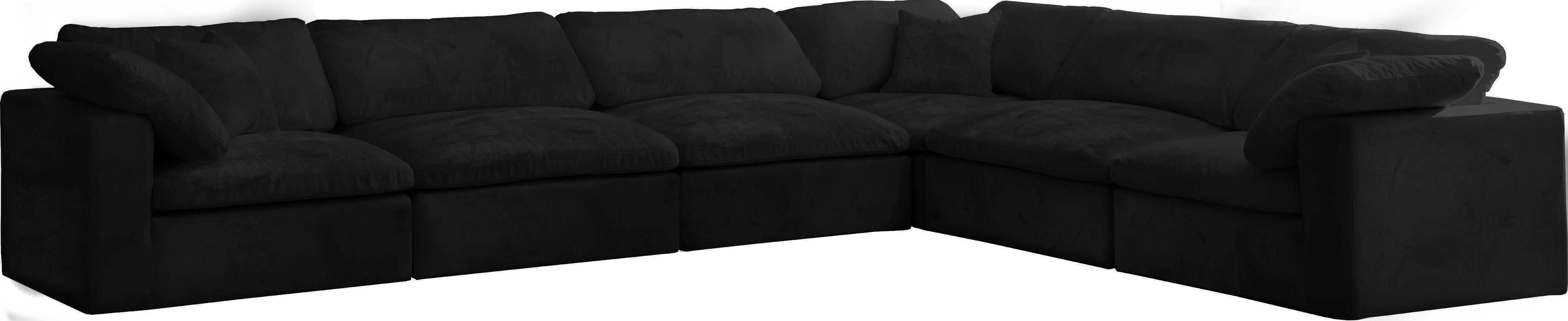 Meridian Furniture - Cozy - Modular Sectional Cloud - Black - Modern & Contemporary - 5th Avenue Furniture