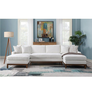 ACME - Valiant - Sectional Sofa - Ivory Chenille - 5th Avenue Furniture