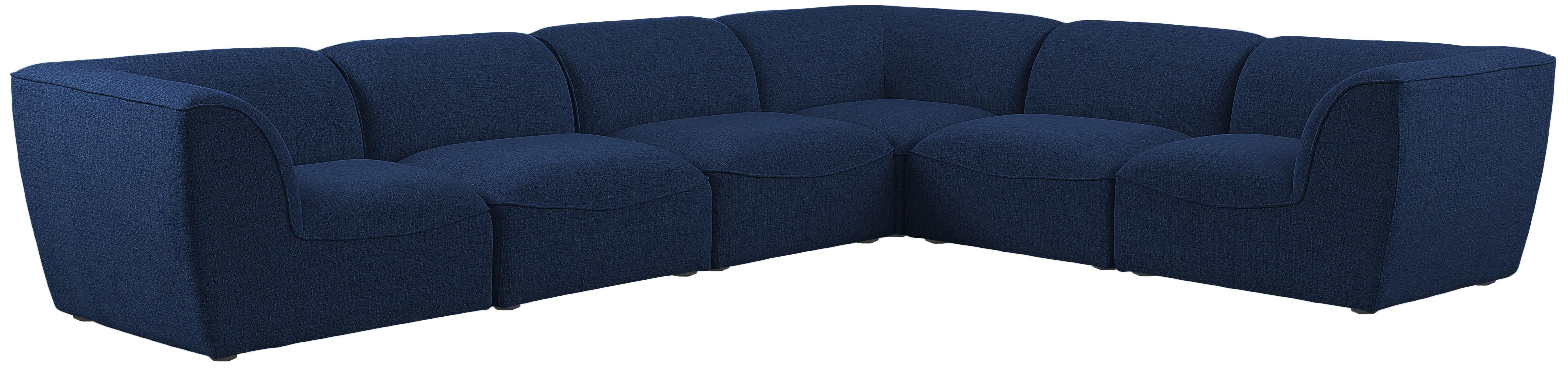Meridian Furniture - Miramar - Modular Sectional 6 Piece - Navy - Fabric - 5th Avenue Furniture