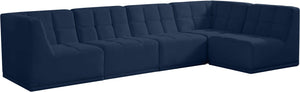 Meridian Furniture - Relax - Modular Sectional 5 Piece - Navy - Fabric - 5th Avenue Furniture