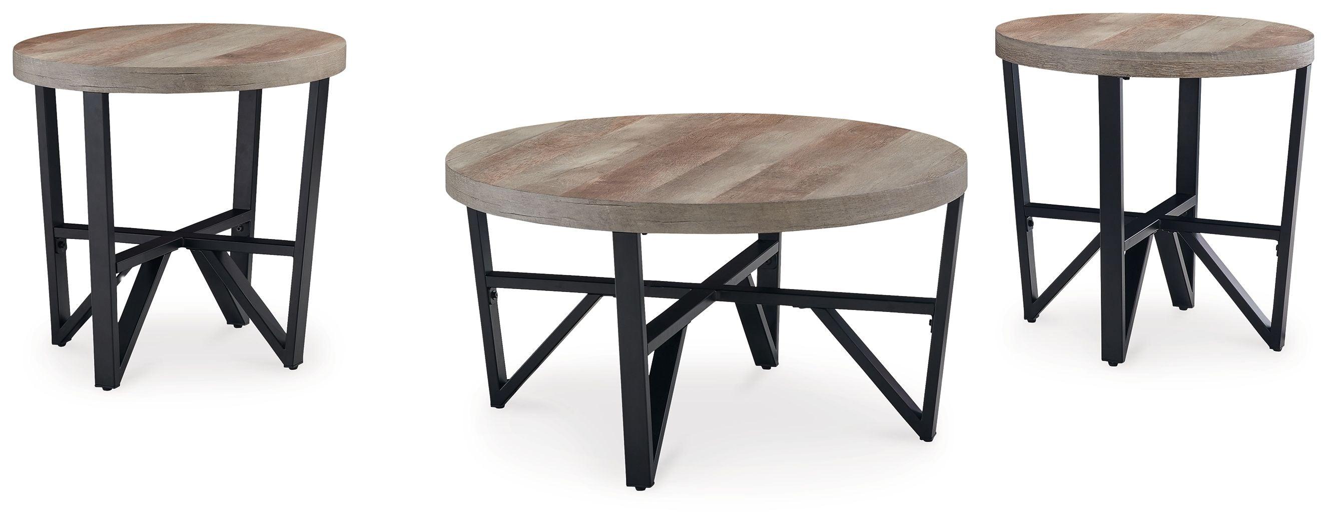 Signature Design by Ashley® - Deanlee - Grayish Brown / Black - Occasional Table Set (Set of 3) - 5th Avenue Furniture