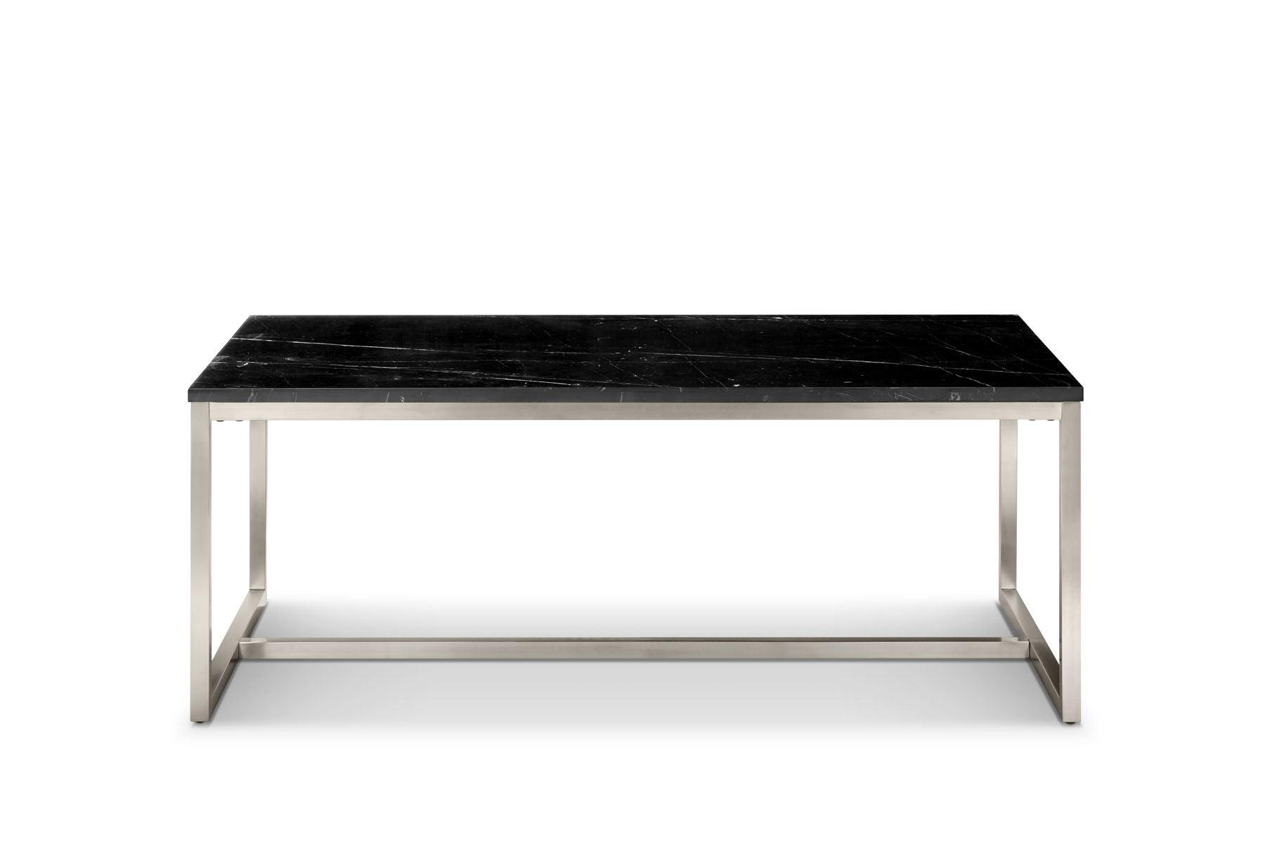 Magnussen Furniture - Kira - Rectangular Cocktail Table - Black Marble And Brushed Nickel - 5th Avenue Furniture
