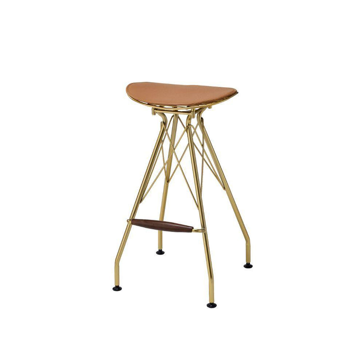 ACME - Dragea - Bar Stool (Set of 2) - Whiskey PU & Gold - 5th Avenue Furniture