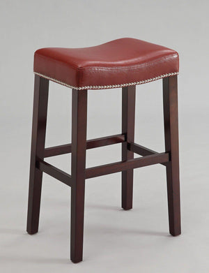 ACME - Lewis - Stool (Set of 2) - Red PU & Espresso - 5th Avenue Furniture
