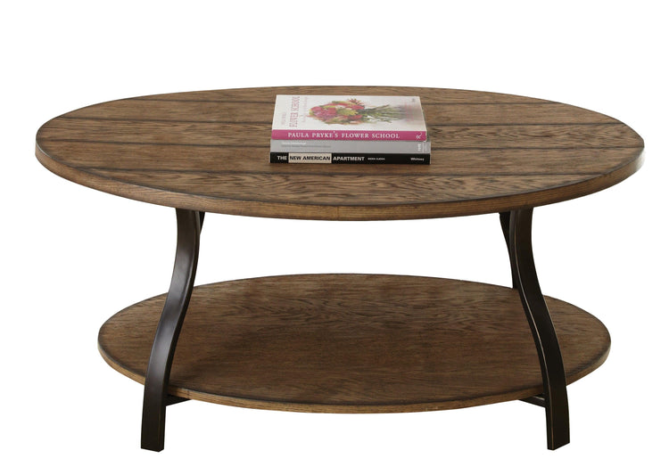 Steve Silver Furniture - Denise - Oval Cocktail Table - Brown - 5th Avenue Furniture