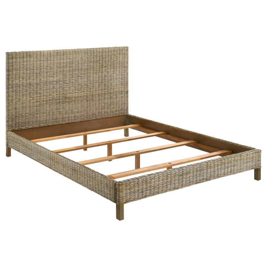 Coaster Fine Furniture - Zyla - Woven Rattan Panel Bed Kubu - 5th Avenue Furniture