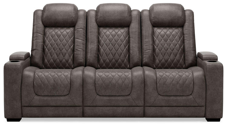 Ashley Furniture - Hyllmont - Gray - Pwr Rec Sofa With Adj Headrest - 5th Avenue Furniture