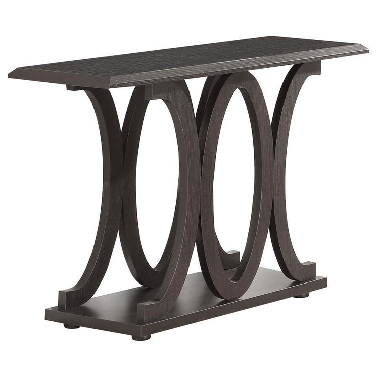 CoasterEveryday - Shelly - C-Shaped Base Sofa Table - Cappuccino - 5th Avenue Furniture