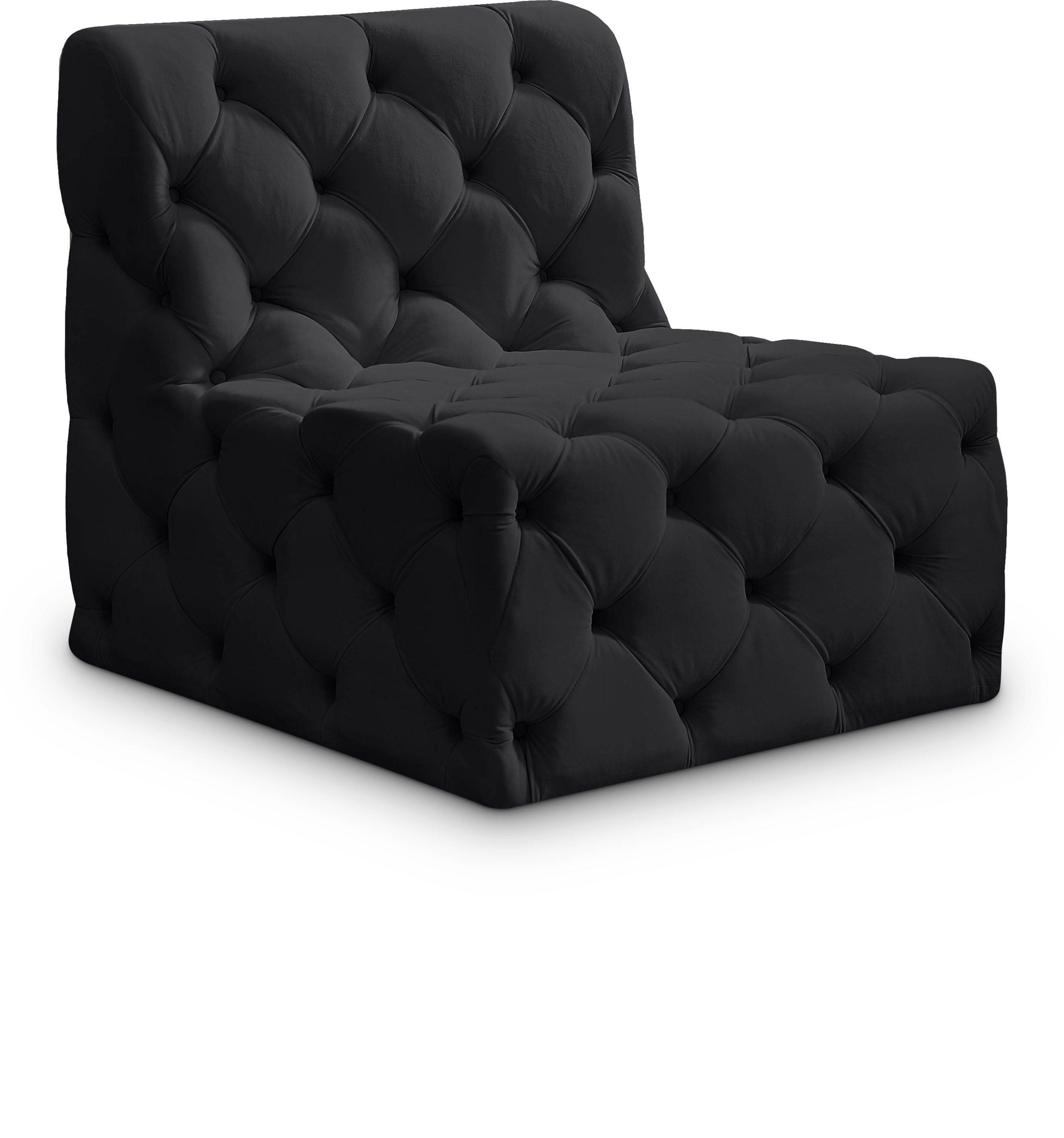 Meridian Furniture - Tuft - Armless Chair - Black - 5th Avenue Furniture
