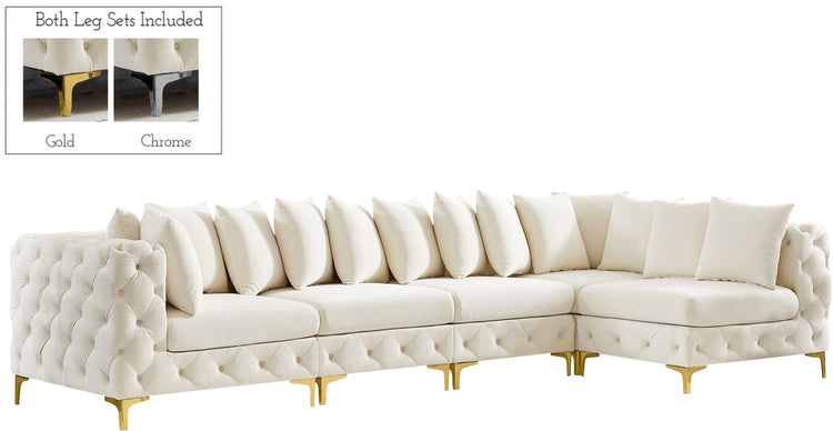 Meridian Furniture - Tremblay - Modular Sectional 5 Piece - Cream - Fabric - 5th Avenue Furniture