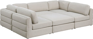 Meridian Furniture - Beckham - Modular Sectional 6 Piece - Beige - Fabric - 5th Avenue Furniture