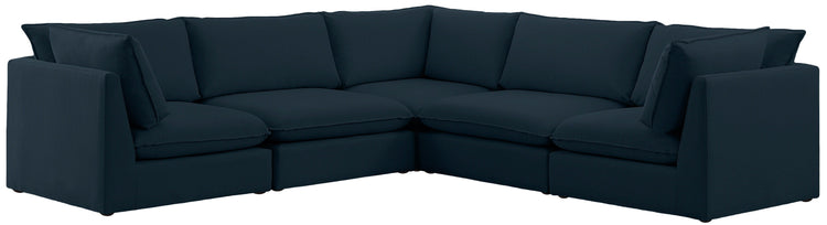 Meridian Furniture - Mackenzie - Modular Sectional 5 Piece - Navy - Modern & Contemporary - 5th Avenue Furniture