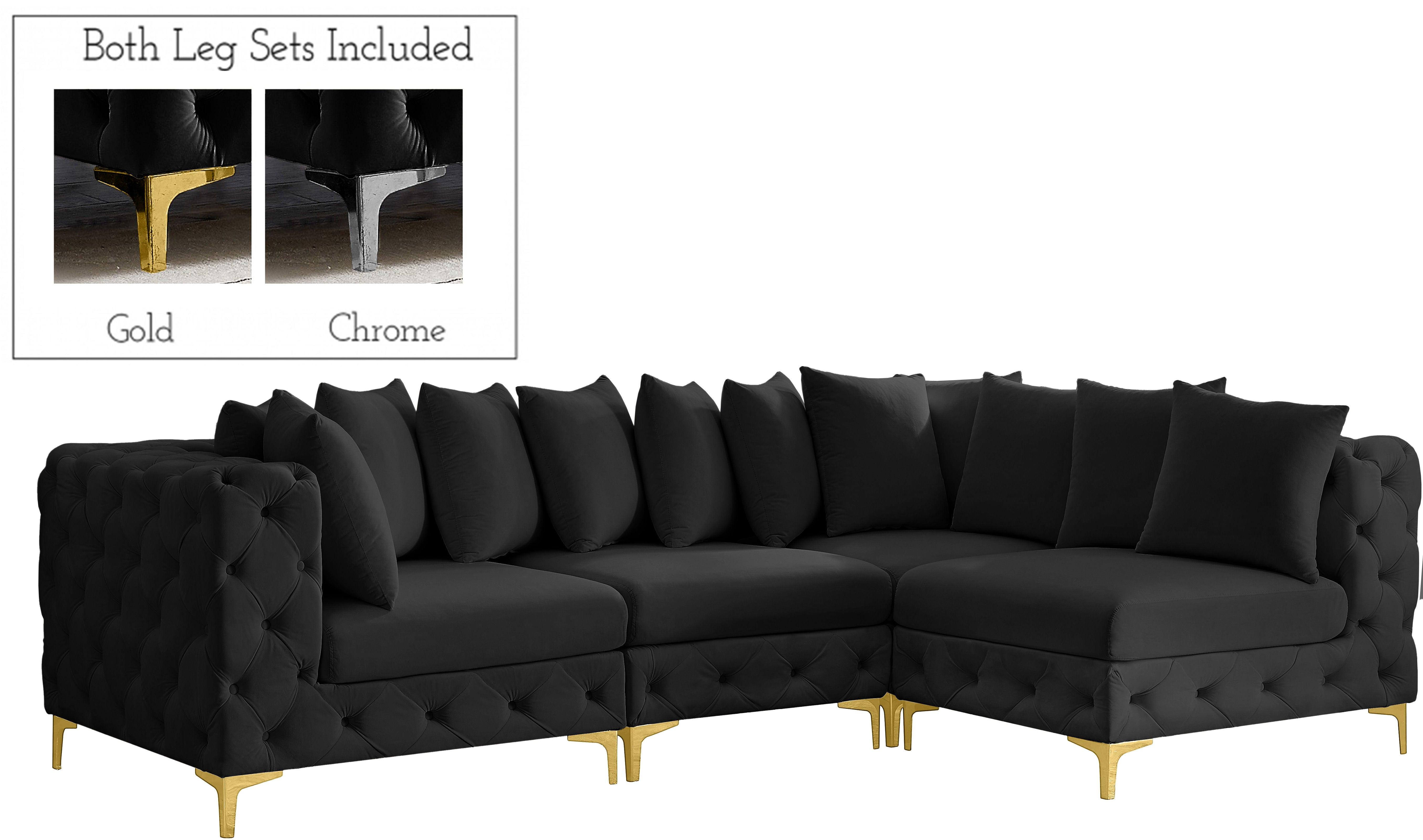Meridian Furniture - Tremblay - Modular Sectional 4 Piece - Black - 5th Avenue Furniture
