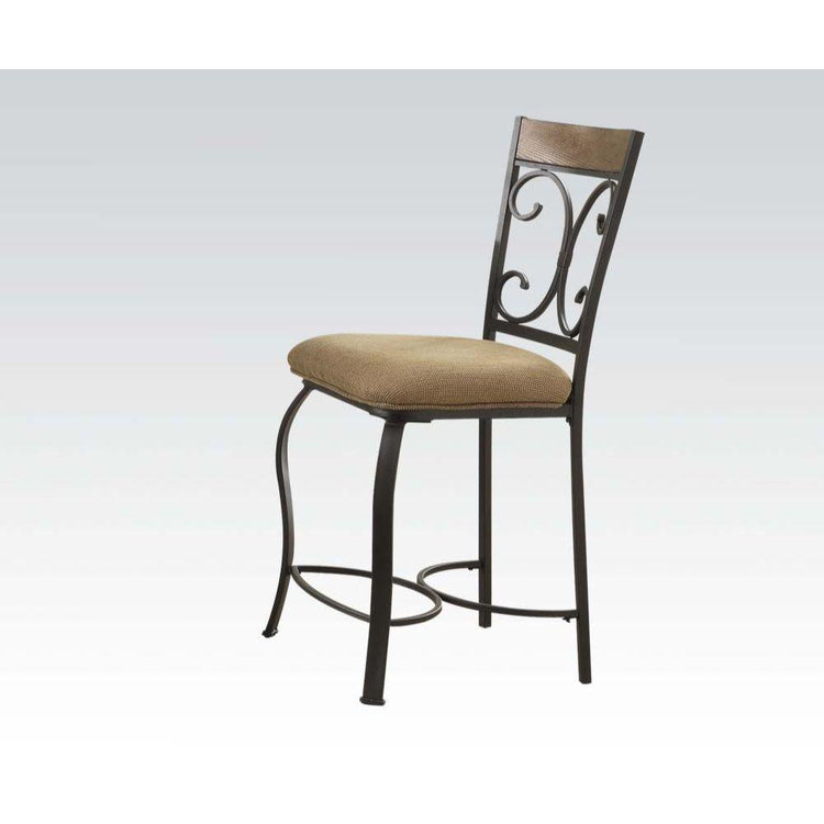 ACME - Kiele - Counter Height Chair (Set of 2) - Oak & Antique Black - 41" - 5th Avenue Furniture