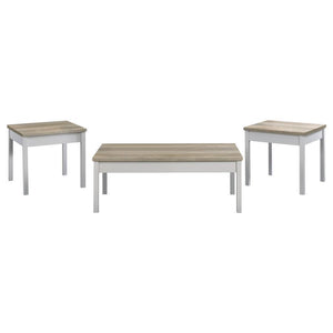 Coaster Fine Furniture - Stacie - 3 Piece Coffee Table Set - Antique Pine And White - 5th Avenue Furniture