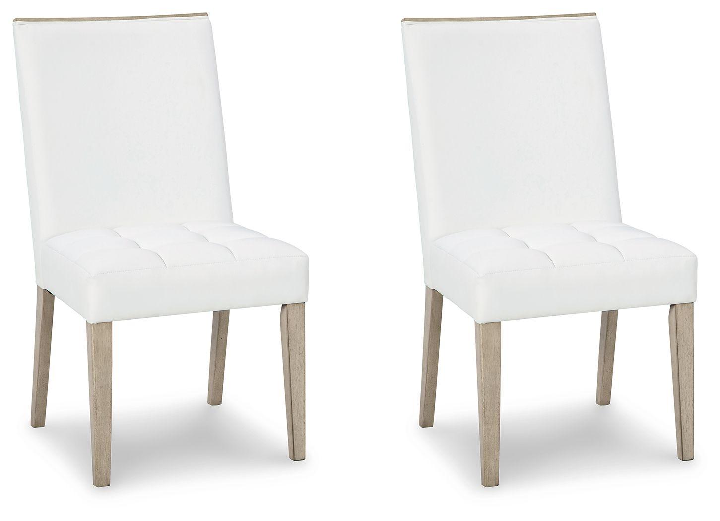 Signature Design by Ashley® - Wendora - Bisque / White - Dining Uph Side Chair (Set of 2) - 5th Avenue Furniture