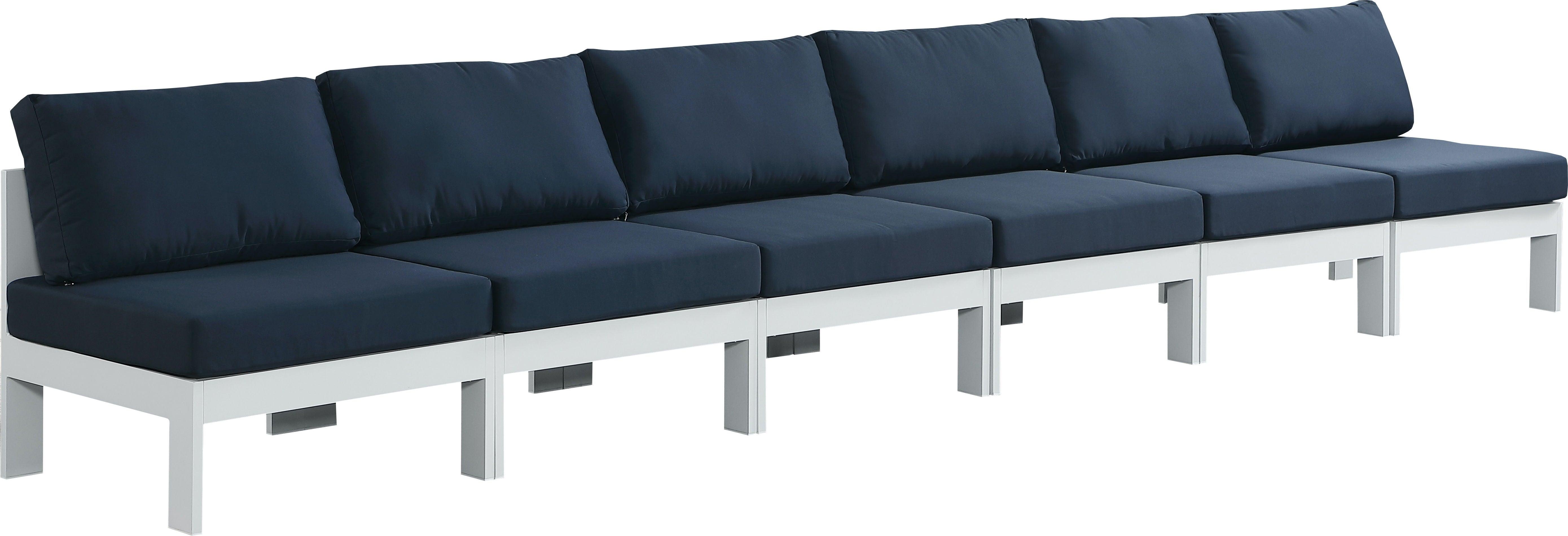 Meridian Furniture - Nizuc - Outdoor Patio Modular Sofa Armless - Navy - 5th Avenue Furniture