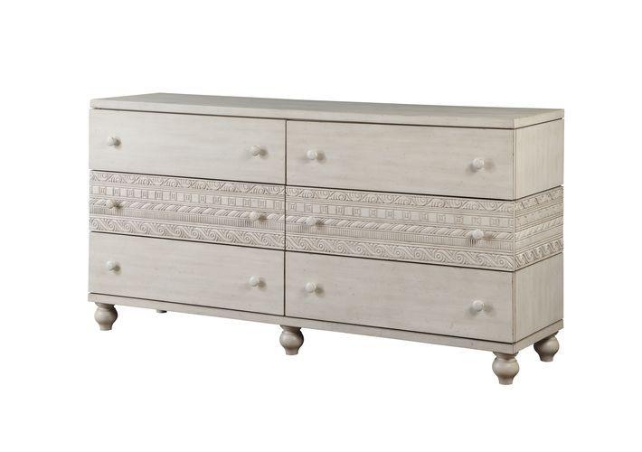 ACME - Roselyne - Dresser - Antique White Finish - 5th Avenue Furniture