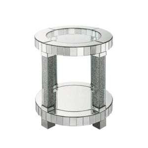 ACME - Fafia - End Table - Mirrored & Faux Gems - 5th Avenue Furniture