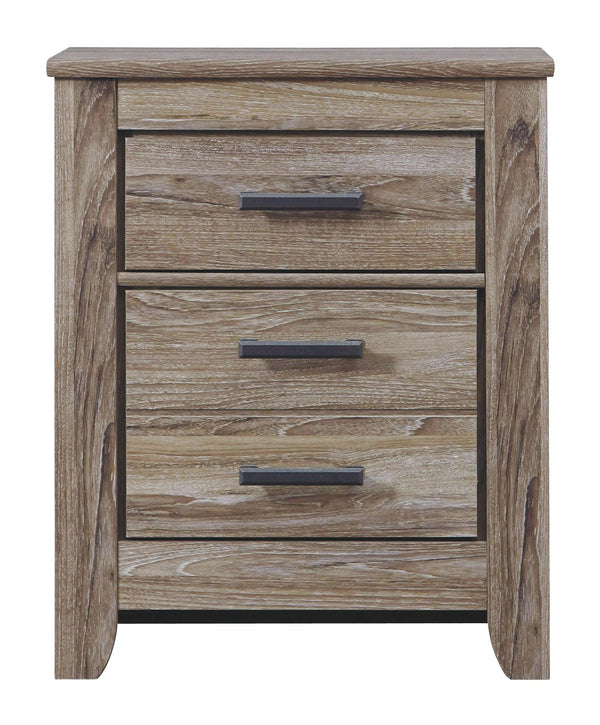 Ashley Furniture - Zelen - Warm Gray - Two Drawer Night Stand - 5th Avenue Furniture