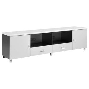 CoasterEssence - Burkett - 2-Drawer TV Console - White And Gray - 5th Avenue Furniture