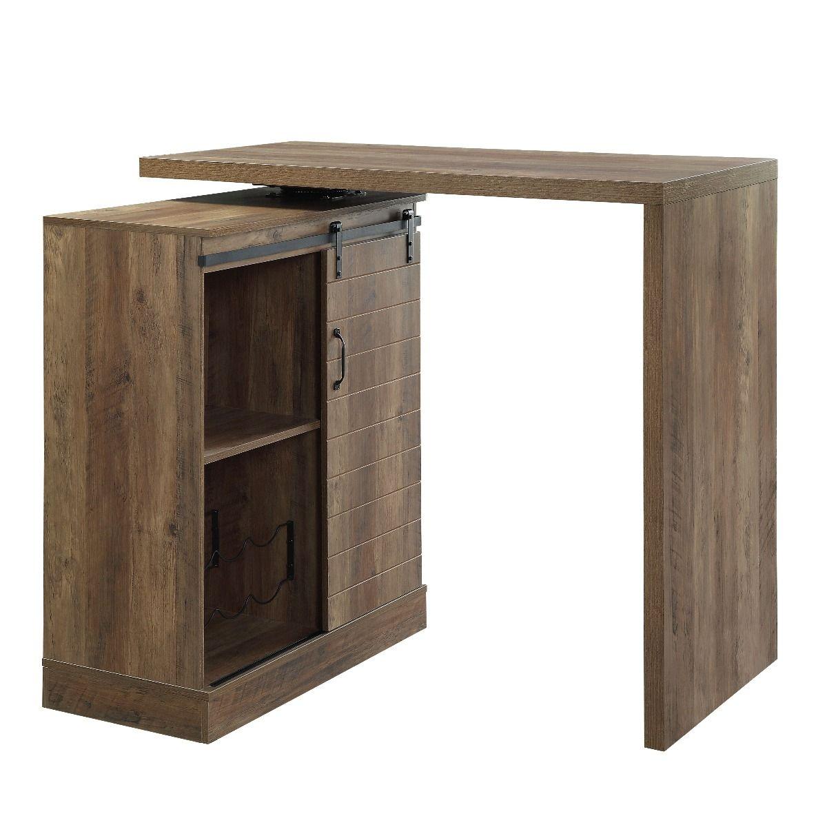ACME - Quillon - Bar Table - Rustic Oak Finish - 5th Avenue Furniture